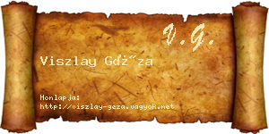 Viszlay Géza névjegykártya
