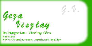 geza viszlay business card