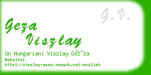 geza viszlay business card
